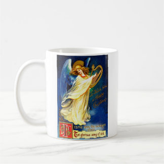 Vintage-kerstengel met Harp Koffiemok