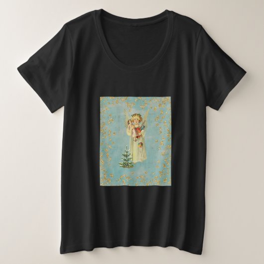 Vintage kerstengel plus T-shirt (Design voorkant)
