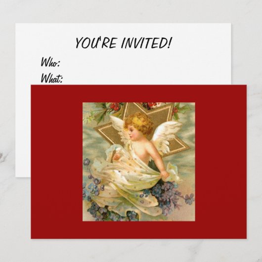 Vintage kerstengel Star Kaart (Voorkant / Achterkant)