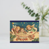 Vintage-kerstengelen Briefkaart (Staand voorkant)