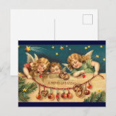 Vintage-kerstengelen Briefkaart (Voorkant / Achterkant)
