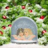 VINTAGE KERSTENGELEN EN SNEEUWVLOK SNEEUWBOL (Kerstmis)