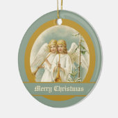 Vintage Kerstengelen met bugles ornamenten (Links)