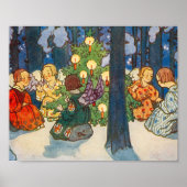 Vintage kerstengelengel art Holiday Poster (Voorkant)