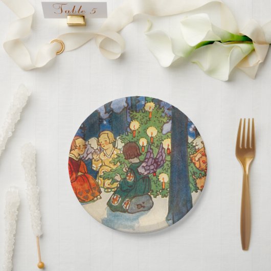 Vintage kerstengelengel Bord voor feestdagen (Huwelijk)