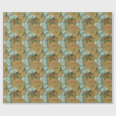 Vintage kerstenvelop met lint cadeaupapier (Vlak)