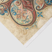 Vintage kerstephemera, Holly &  tekst Tissuepapier (Detail)