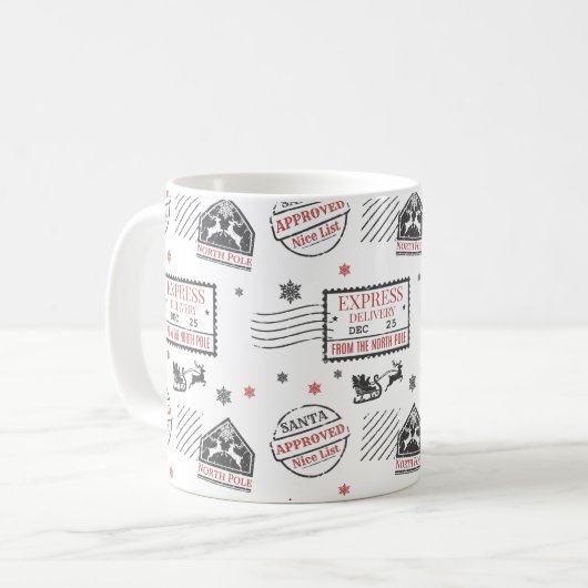 Vintage kerstexpresse-levering koffiemok (Voorkant links)