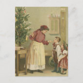 Vintage-kerstfamilie Feestdagenkaart (Voorkant)