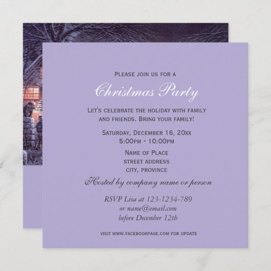 Vintage kerstfeest afbeelding kaart (Voorkant / Achterkant)