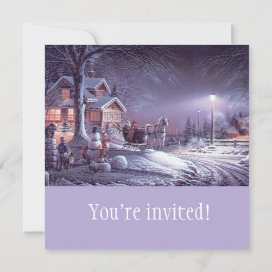 Vintage kerstfeest afbeelding kaart (Achterkant)