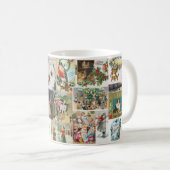 Vintage-kerstfeest Antiek collage Festive Koffiemok (Voorkant rechts)