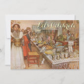 Vintage kerstfeest Carl Larsson Kaart (Voorkant)
