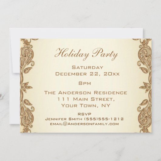 Vintage kerstfeest Carl Larsson Kaart (Achterkant)