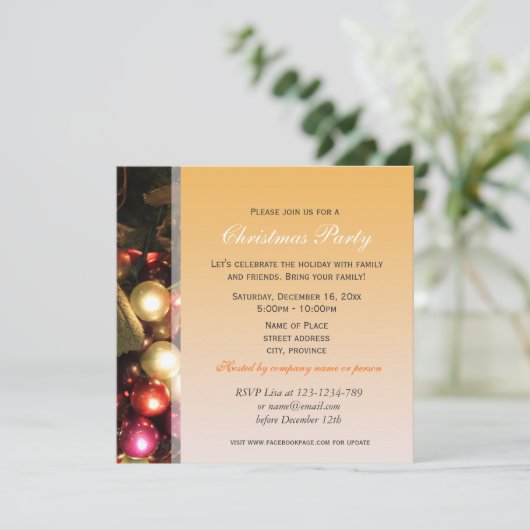 Vintage kerstfeest- en feestfeestfeest kaart (Staand voorkant)