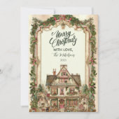 Vintage Kerstfeest Feestdagenkaart (Voorkant)