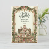 Vintage Kerstfeest Feestdagenkaart (Staand voorkant)