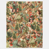Vintage kerstfeest Fleece Blanket (Voorkant)
