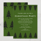 Vintage kerstfeest, groene bomen in een bos kaart (Voorkant / Achterkant)