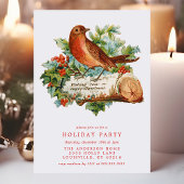 Vintage kerstfeest Holly Retro Holiday Kaart