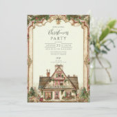 Vintage Kerstfeest Kaart (Staand voorkant)