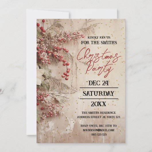 Vintage kerstfeest kaart (Voorkant)