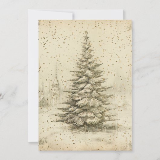 Vintage kerstfeest kaart (Achterkant)