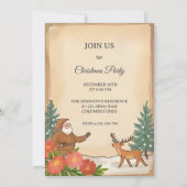 Vintage kerstfeest met de hand getekend vakantie kaart (Voorkant)