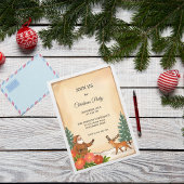 Vintage kerstfeest met de hand getekend vakantie kaart