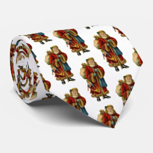 Vintage-kerstfeest-oud wereldkerstpatroon stropdas