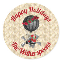 Vintage-kerstfeest Steampunk-vliegtuig op Cream