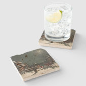 Vintage kerstfeest stenen onderzetter (Zijkant)