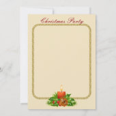 Vintage-kerstfeest uitnodiging met kaarsen (Achterkant)