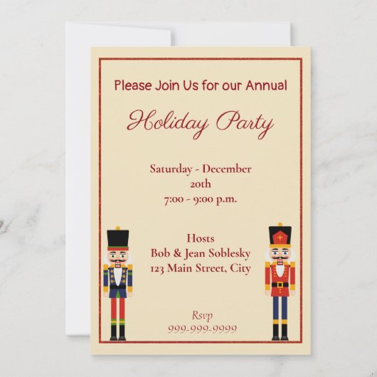 Vintage kerstfeest uitnodiging met kerst (Achterkant)