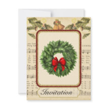 Vintage kerstfeest uitnodiging met kerst