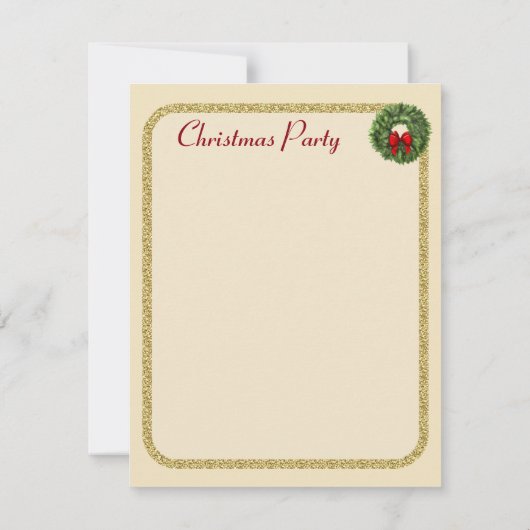 Vintage kerstfeest uitnodiging met kerst (Achterkant)