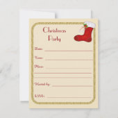 Vintage kerstfeest uitnodiging met kerst (Achterkant)