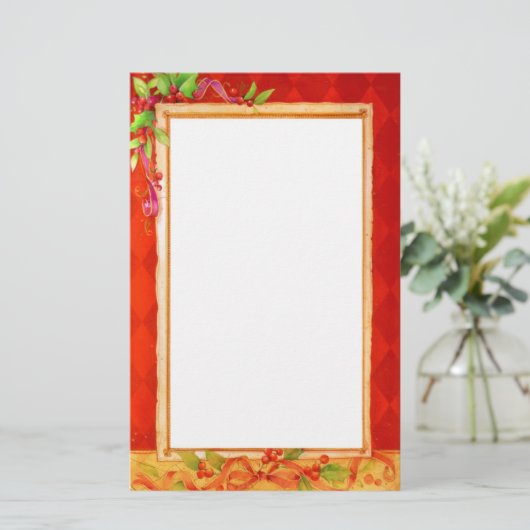 Vintage kerstfeestartikelen briefpapier (Staand voorkant)