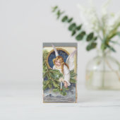 vintage kerstfeestay Angel  Visitekaartje (Staand voorkant)