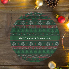 Vintage kerstfeestdag - Aangepaste groene feestdag Papieren Bordje