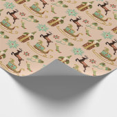 Vintage kerstfeestdag Afbeeldingen Cadeaupapier (Hoek)