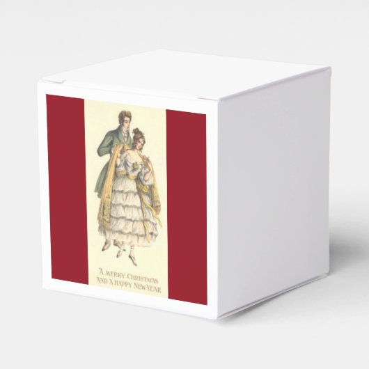 Vintage kerstfeestdag bedankdoosjes (Voorkant Zijde)