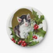 Vintage kerstfeestdag bord (Voorkant)