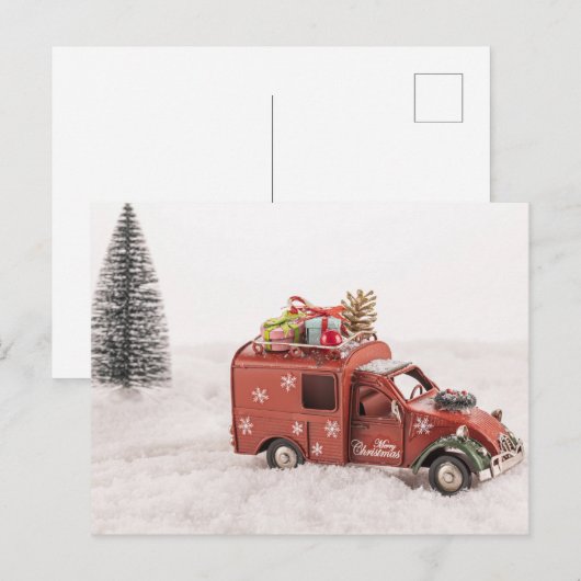 Vintage-kerstfeestdag Briefkaart (Voorkant / Achterkant)