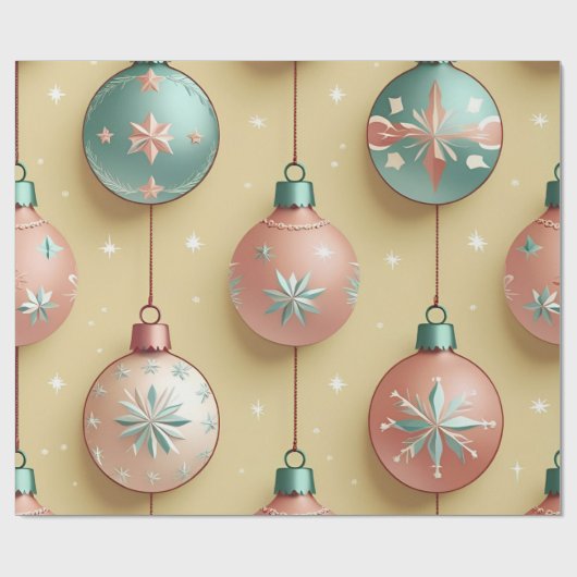 Vintage kerstfeestdag cadeaupapier (Vlak)