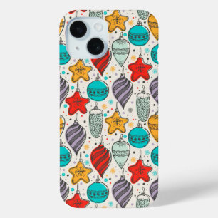 Vintage kerstfeestdag iPhone 15 case