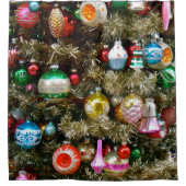 Vintage kerstfeestdag douchegordijn (Voorkant)