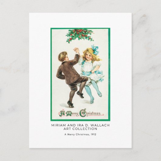Vintage-kerstfeestdag Elegant Retro Fine Art Briefkaart (Voorkant)