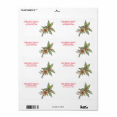 Vintage-kerstfeestdag Etiket (Full Sheet)