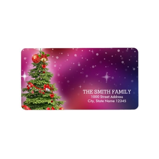 Vintage-kerstfeestdag Etiket (Voorkant)